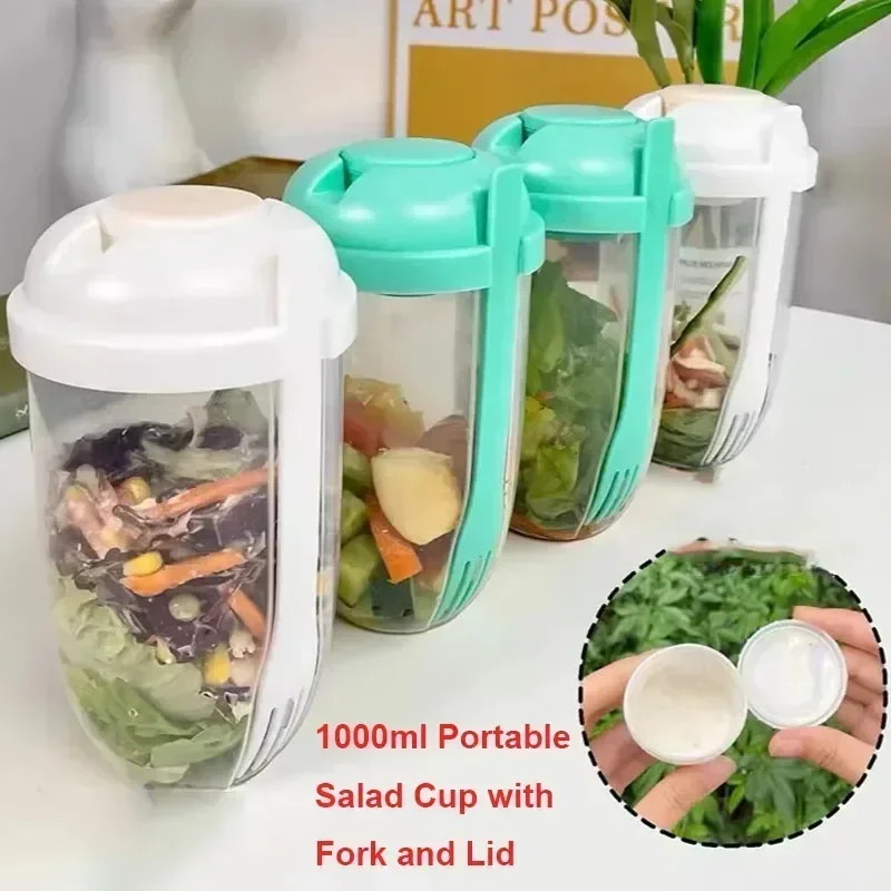 Meal Prep Healthy - Portable Salad Bowl with Lid and
