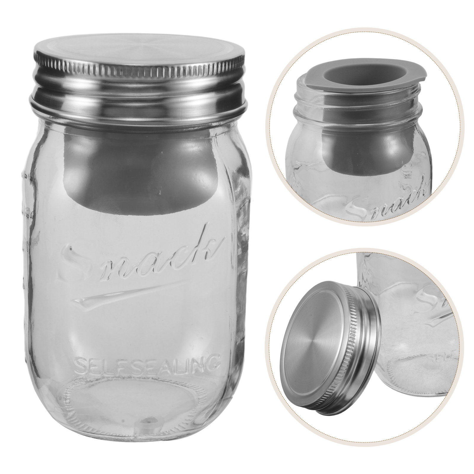 Salad Container Jar - Glass Salad Jar Airtight Leak Proof