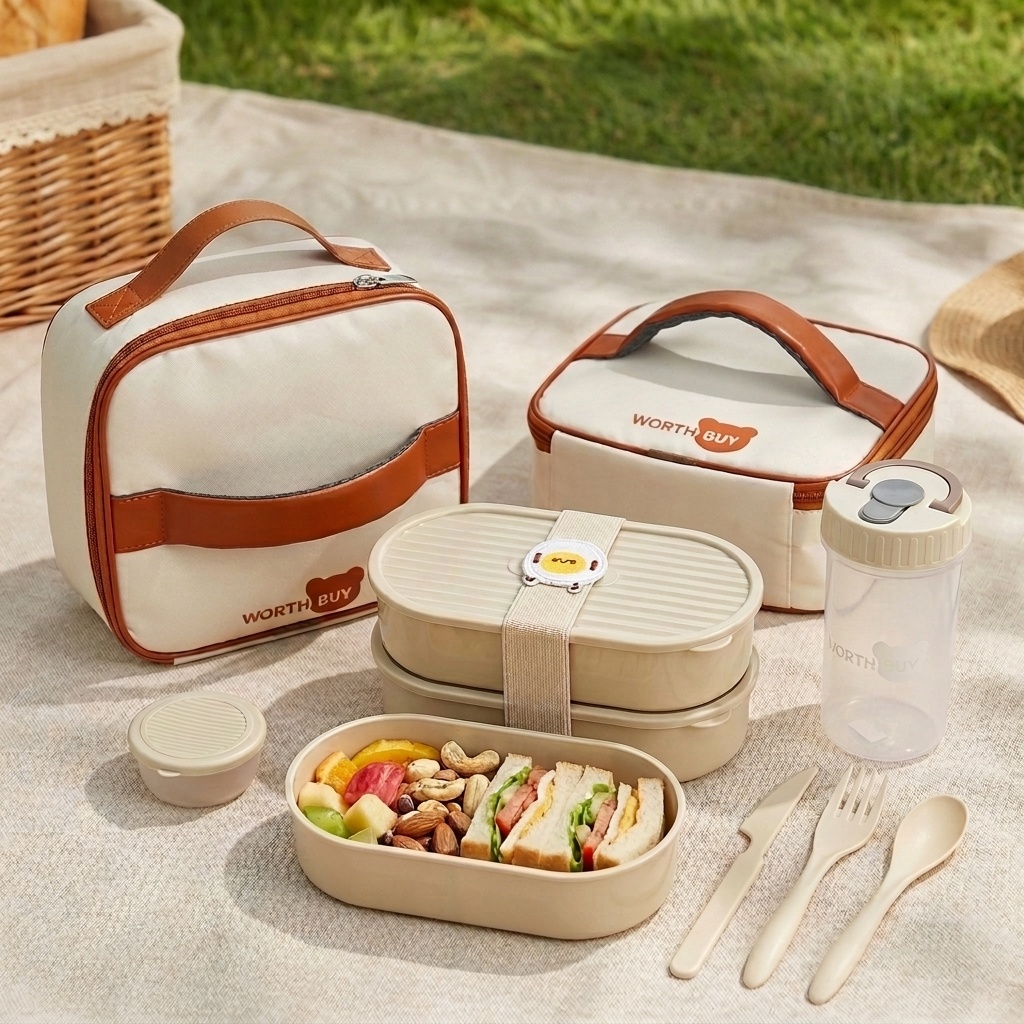 Salad Container Jar - 2Pcs/Set Reusable Plastic Lunch Box For