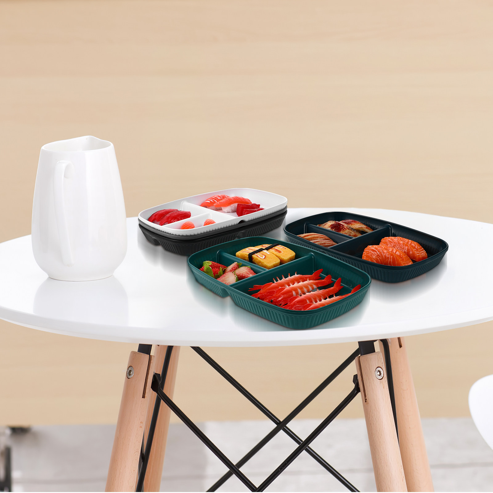 Meal Prep Healthy - 5Pcs Divided Food Plate Portion Control