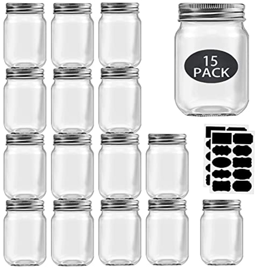 16 oz Mason Jars With Lids Reg - Meal Prep Bulking review and price
