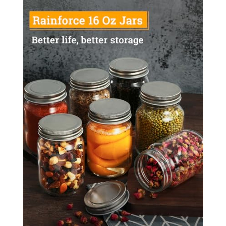 16 oz Mason Jars With Lids Reg - Meal Prep Bulking review and price