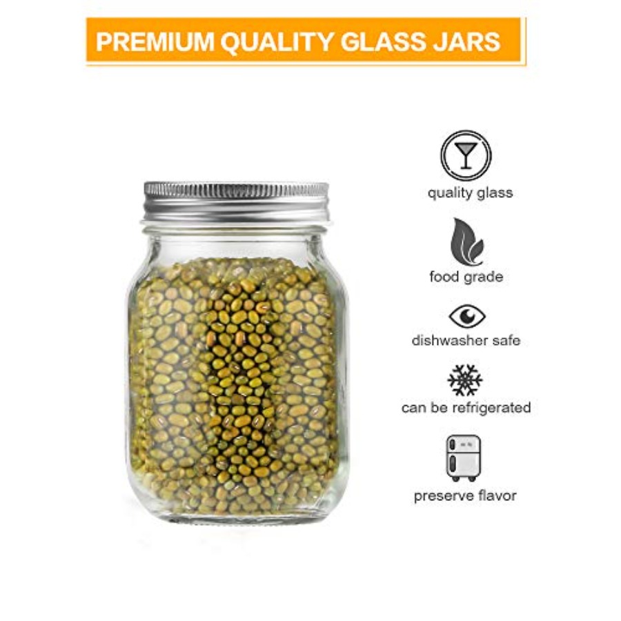 16 oz Mason Jars With Lids Reg - Meal Prep Bulking review and price