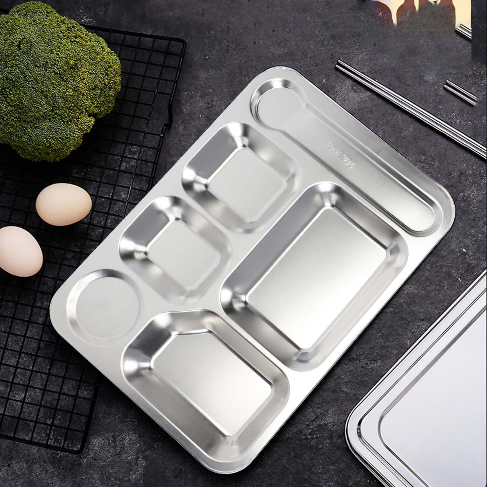 1pc Stainless Steel 6-Compartm - Meal Prep Lunch review and price