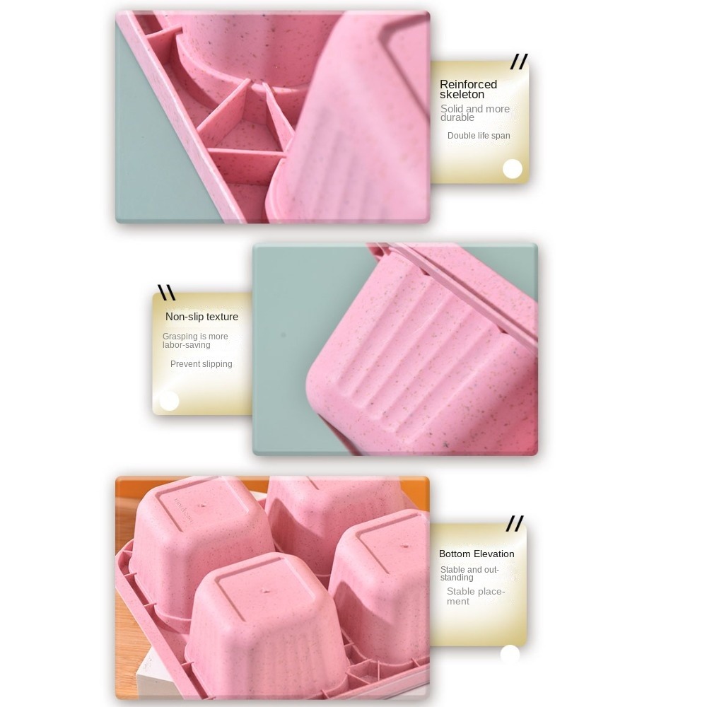 1pc Reusable Wheat Straw 4 Com - Meal Prep Lunch review and price