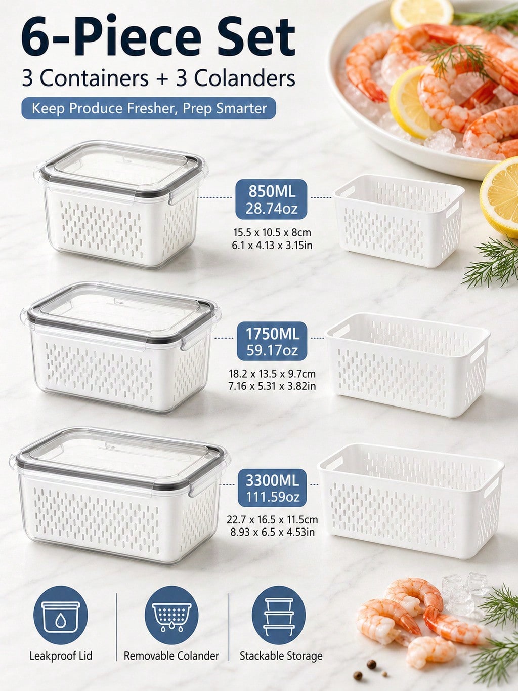 Mixed-Size Produce Saver Conta - Salad Container Jar review and price