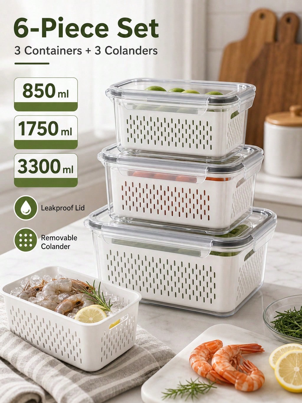 Mixed-Size Produce Saver Conta - Salad Container Jar review and price