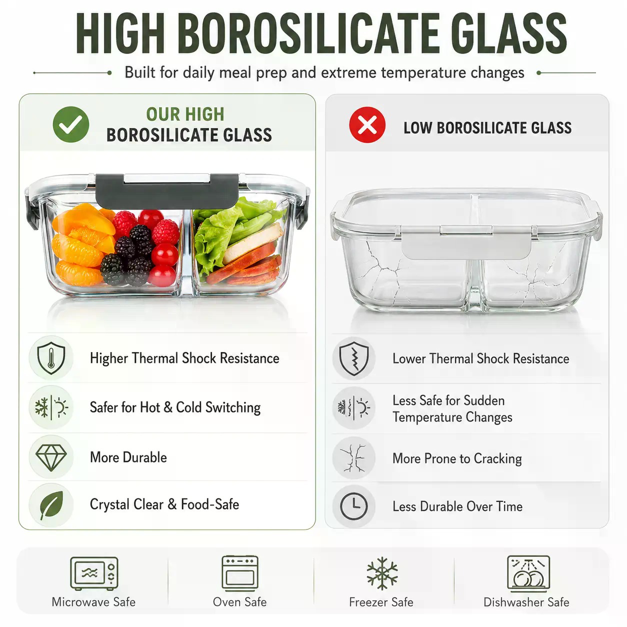 5-Pack Rectangular Borosilicat - Meal Prep Healthy review and price
