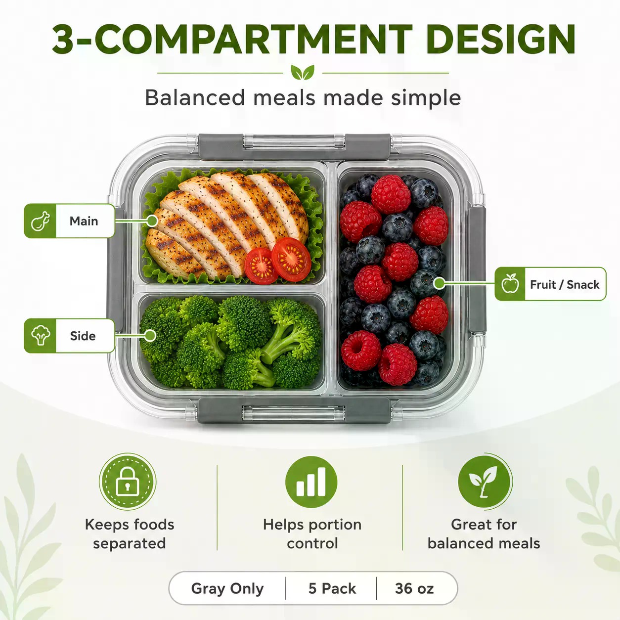 5-Pack Rectangular Borosilicat - Meal Prep Healthy review and price