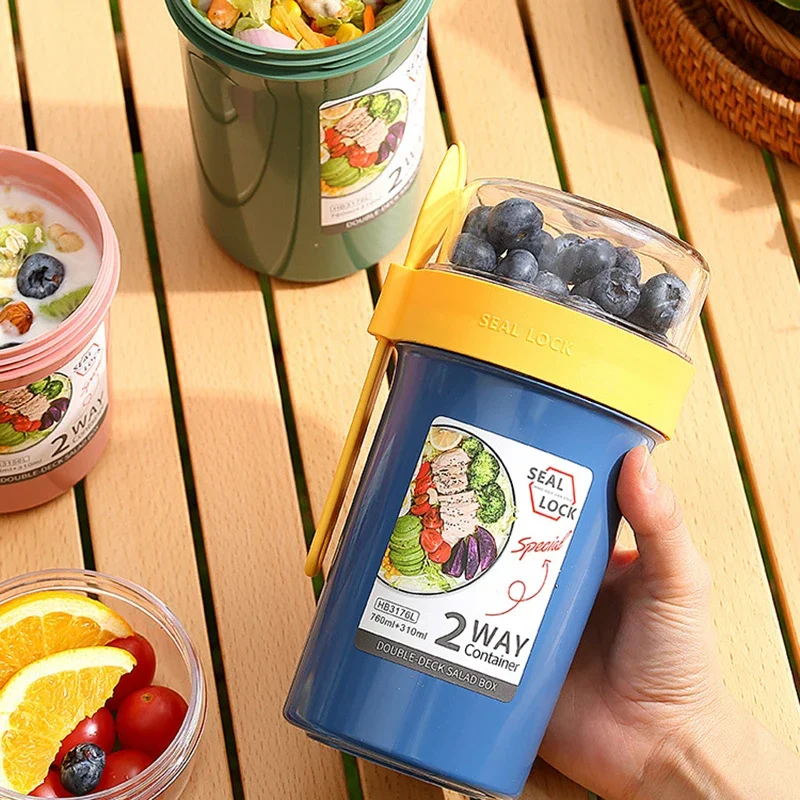 Bento Lunch Box Salad Oatmeal  - Salad Container Jar review and price