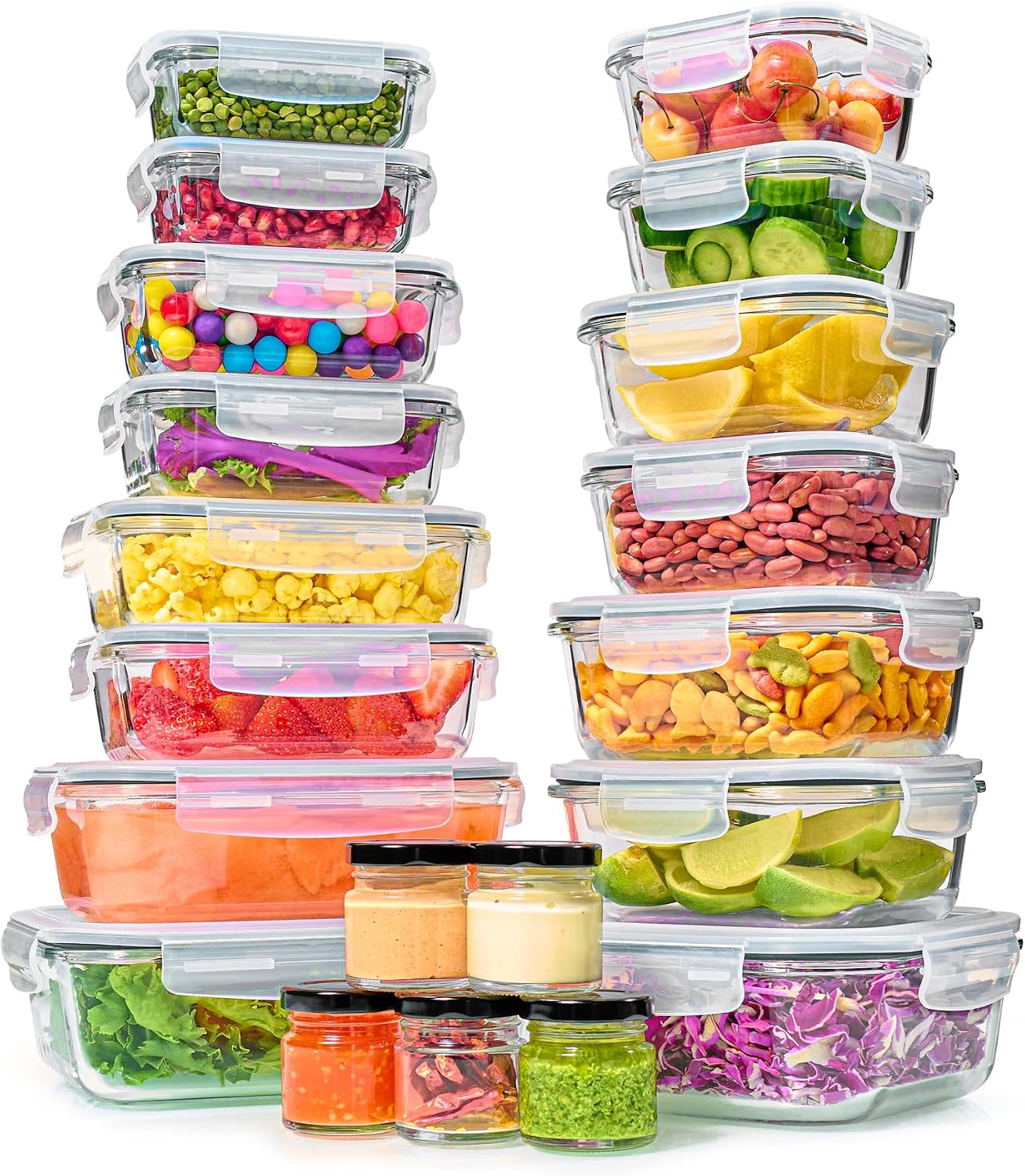 40pc Set Glass Food Storage Co - Meal Prep Glass Containers With Lids review and price