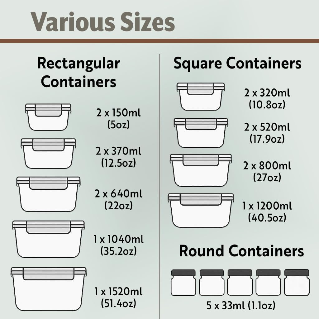 40pc Set Glass Food Storage Co - Meal Prep Glass Containers With Lids review and price