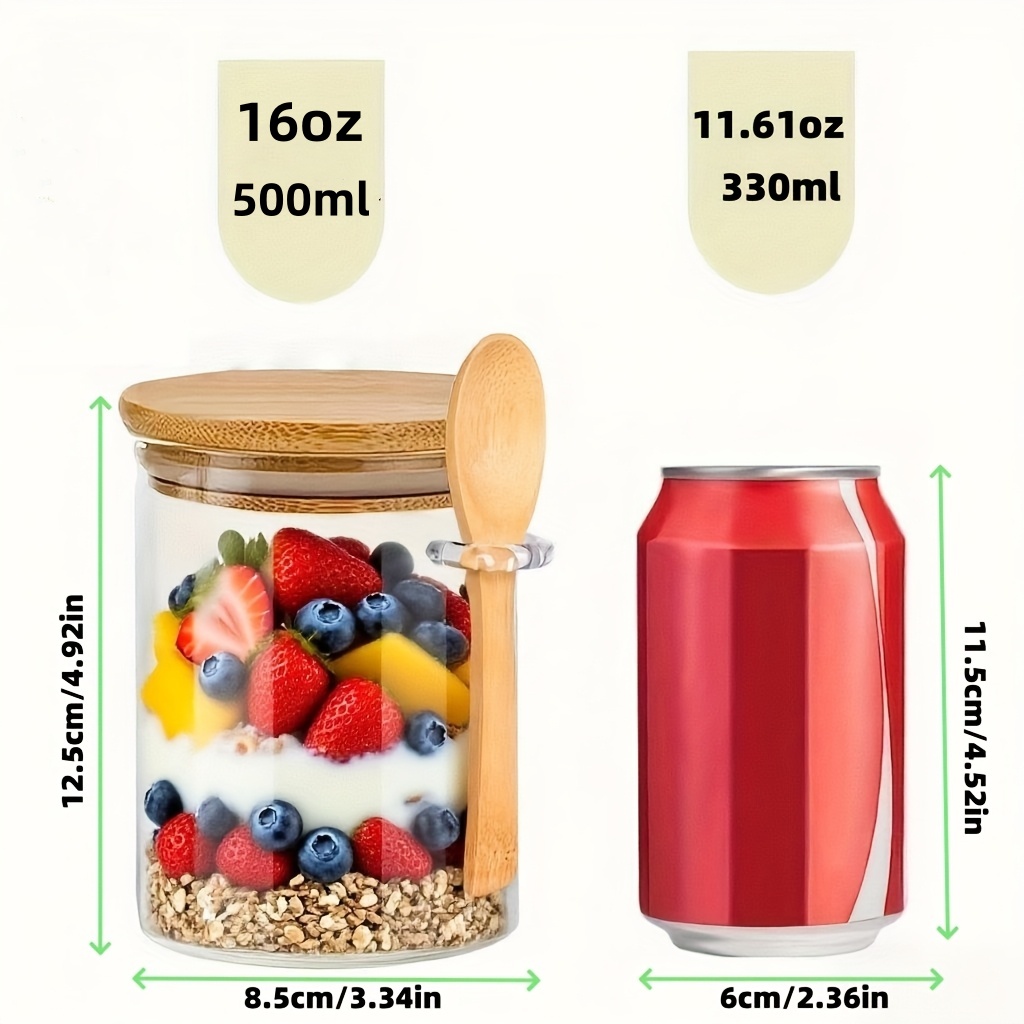 1/2/4/8Pcs Oatmeal Glass Cup S - Salad Container Jar review and price