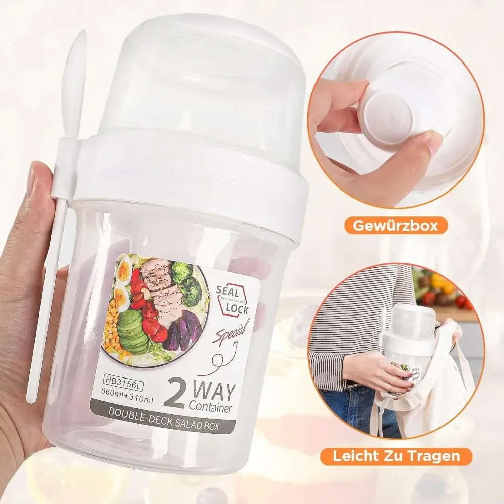 Salad Cup Breakfast Cups Porta - Salad Container Jar review and price