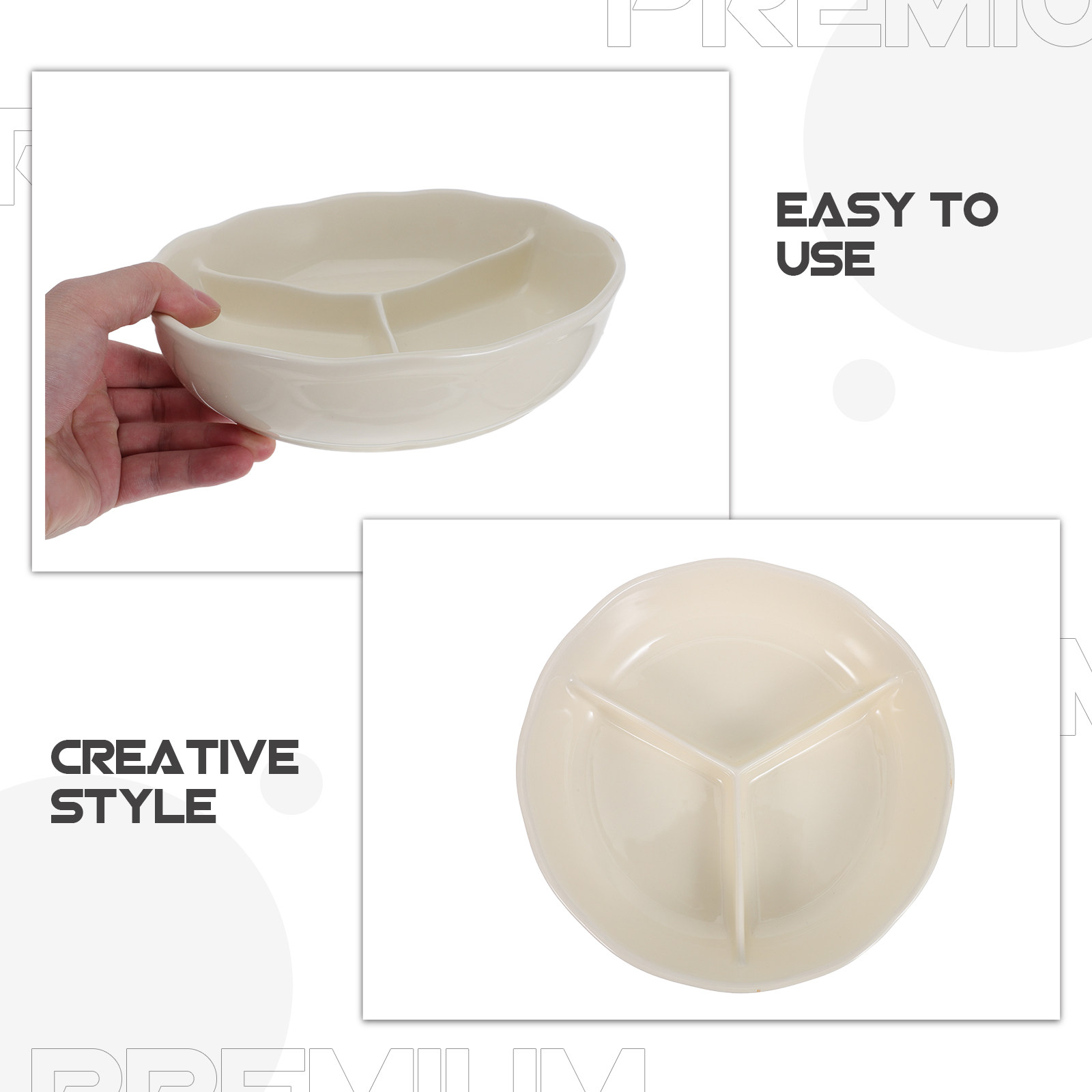Divided Dinner Plate Ceramic 3 - Meal Prep Healthy review and price